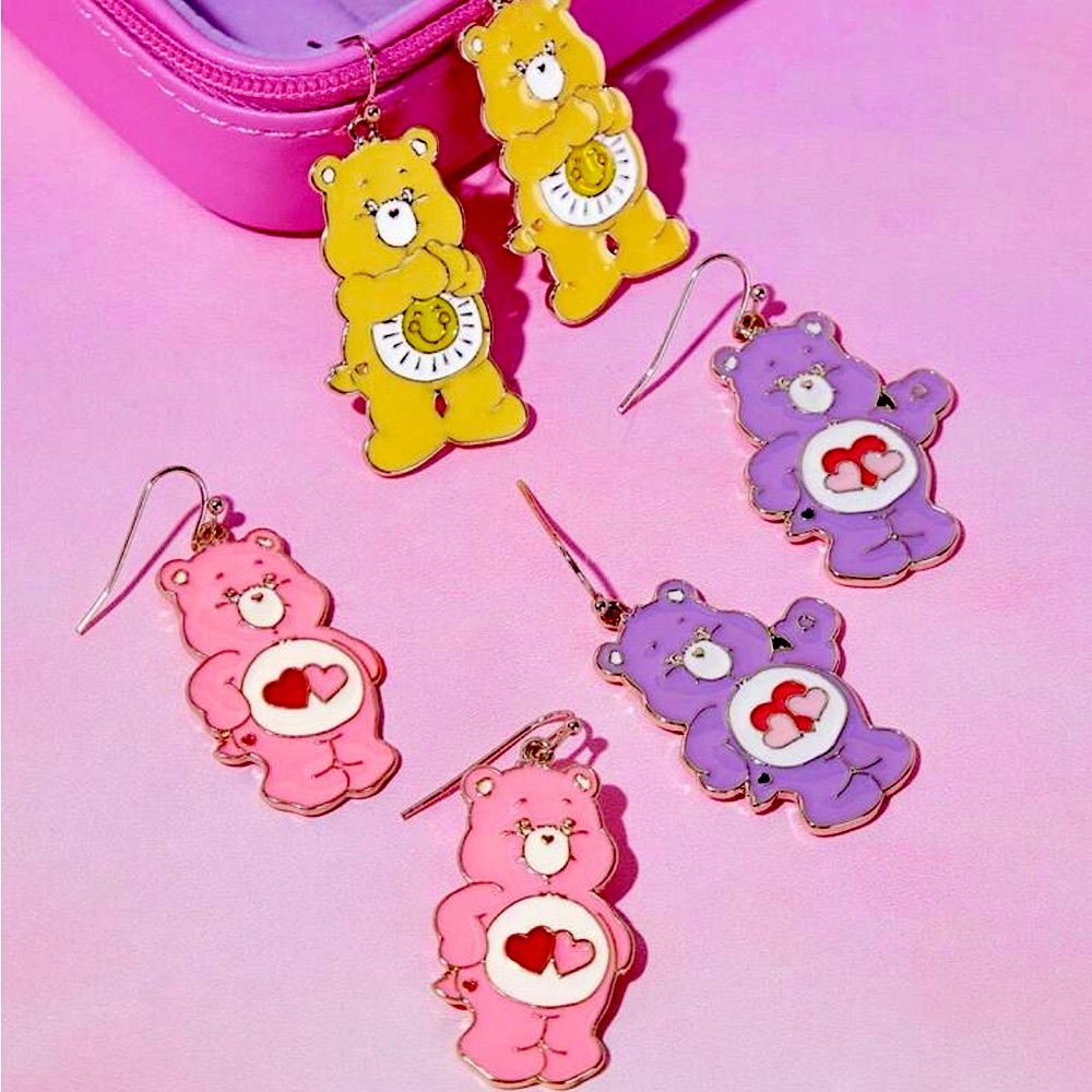 Y2K Care Bears 3 Piece Earring Set
